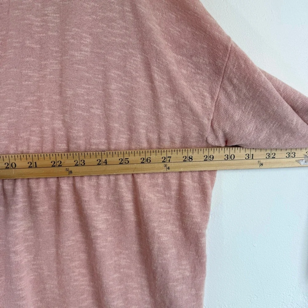 Eileen Fisher Cardigan XL Pink Organic Linen Open Front Minimalist Lagenlook